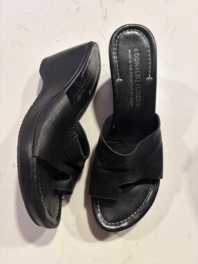 Donald J. Pliner Black Leather Sandals